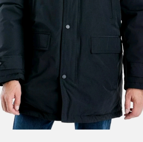 MICHAEL KORS Men's Hooded Jacket Blue Size LT Big & Tall Faux-Fur Parka $425 - Picture 5 of 12